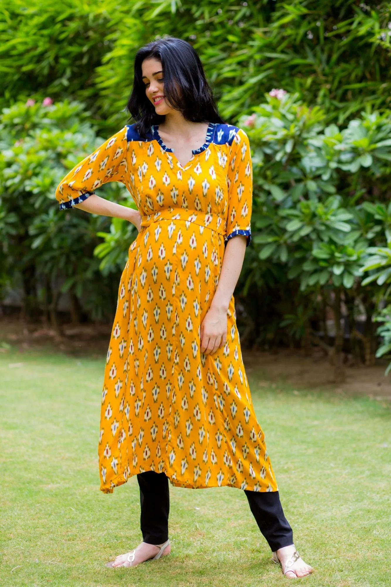 Daffodil Yellow Maternity & Nursing Kurta