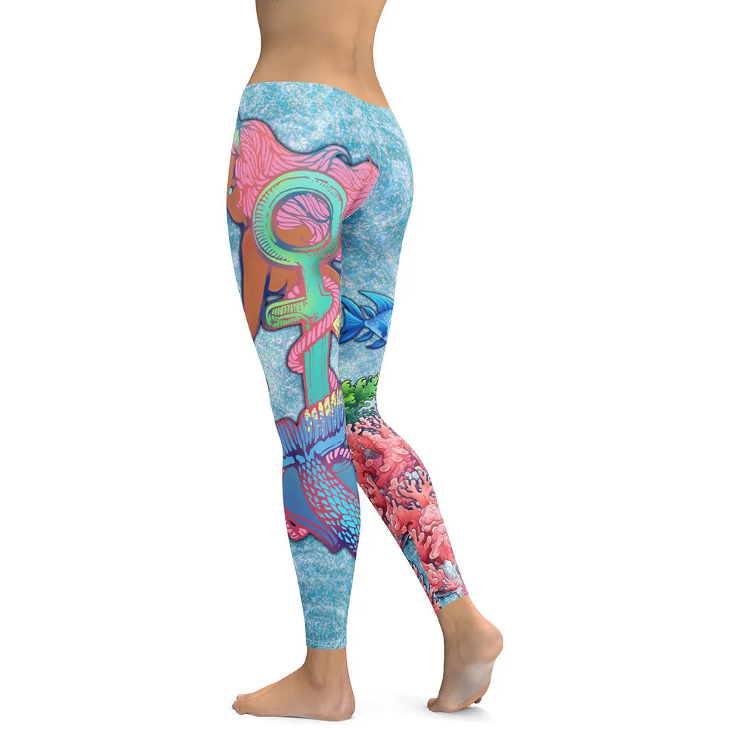 Darker Skin Mermaid Leggings