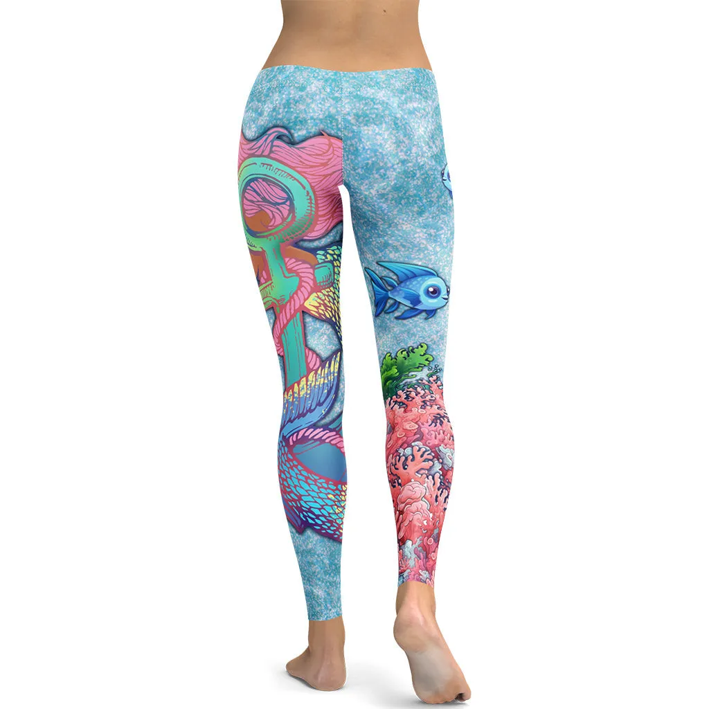 Darker Skin Mermaid Leggings