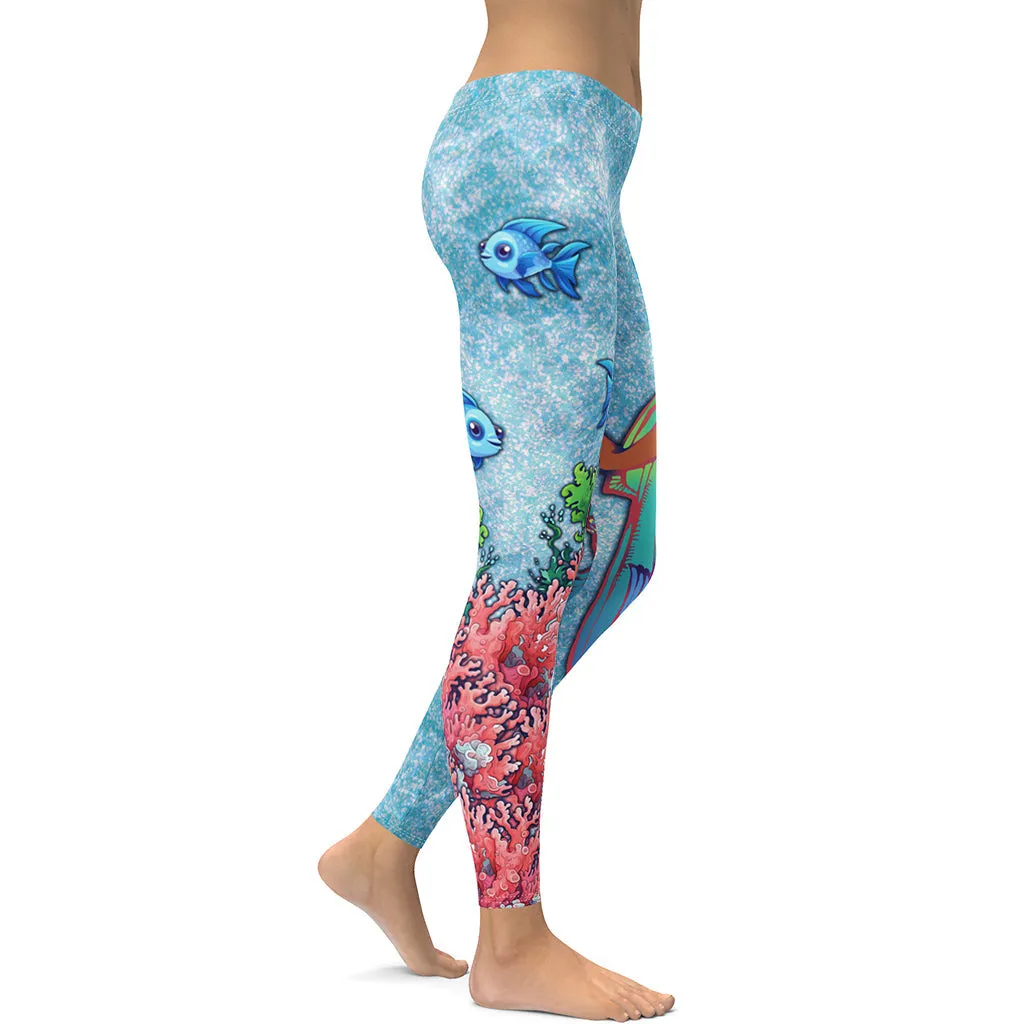 Darker Skin Mermaid Leggings