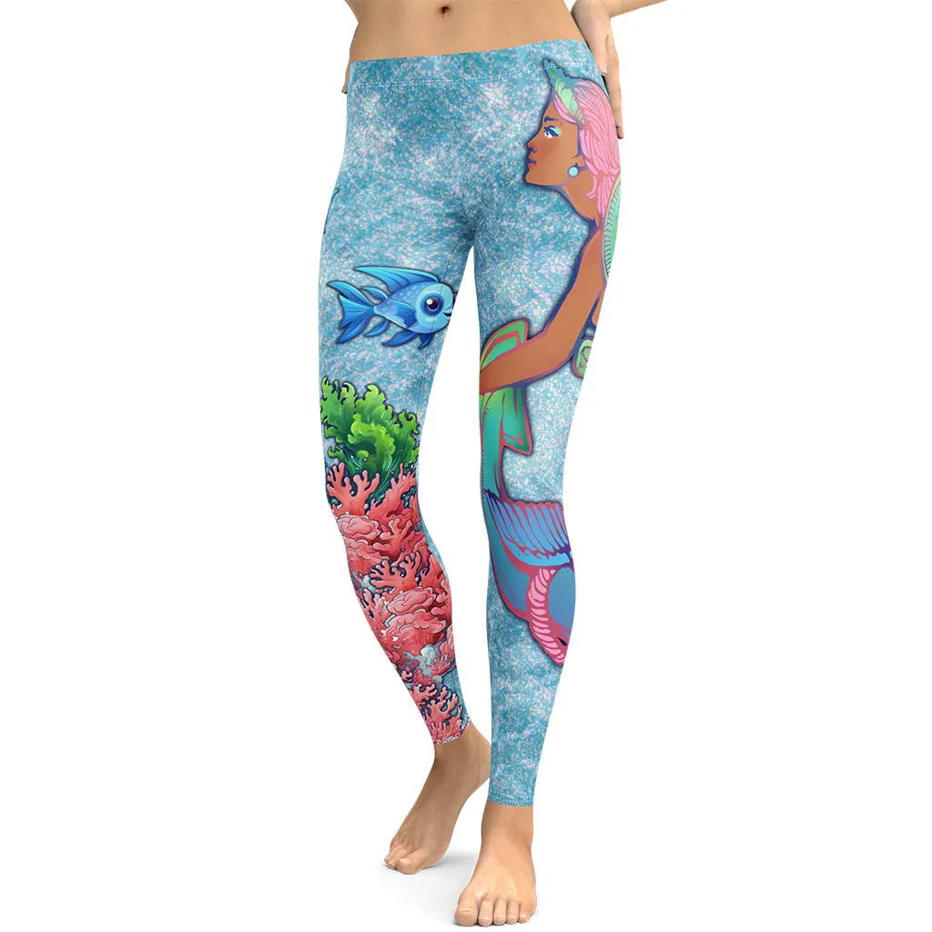 Darker Skin Mermaid Leggings