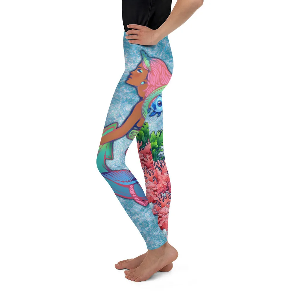 Darker Skin Mermaid Youth Leggings