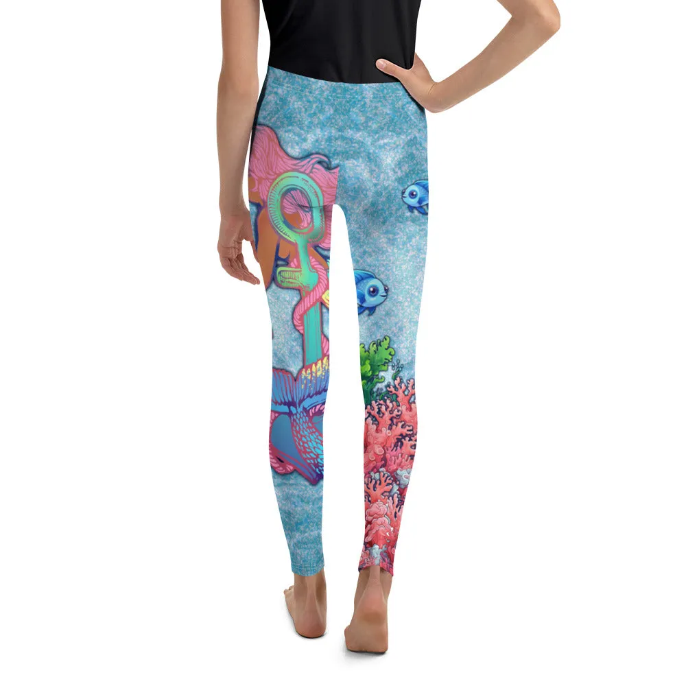 Darker Skin Mermaid Youth Leggings