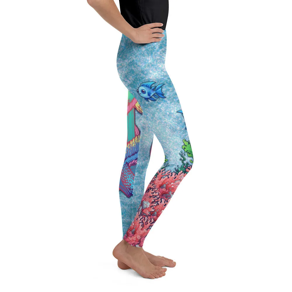 Darker Skin Mermaid Youth Leggings