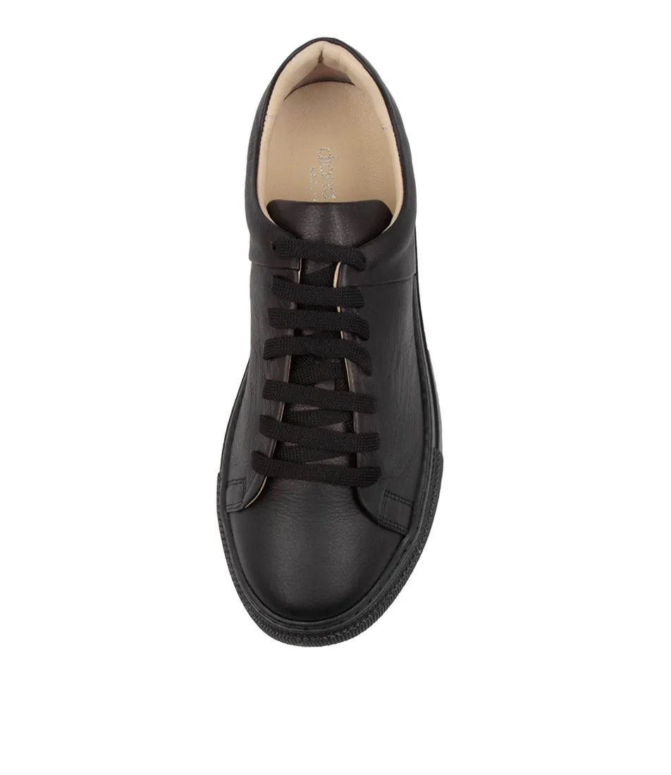 DIANA FERRARI Santi Black Leather Sneakers