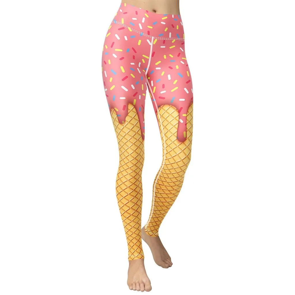 Dripping Ice Cream Yoga Leggings