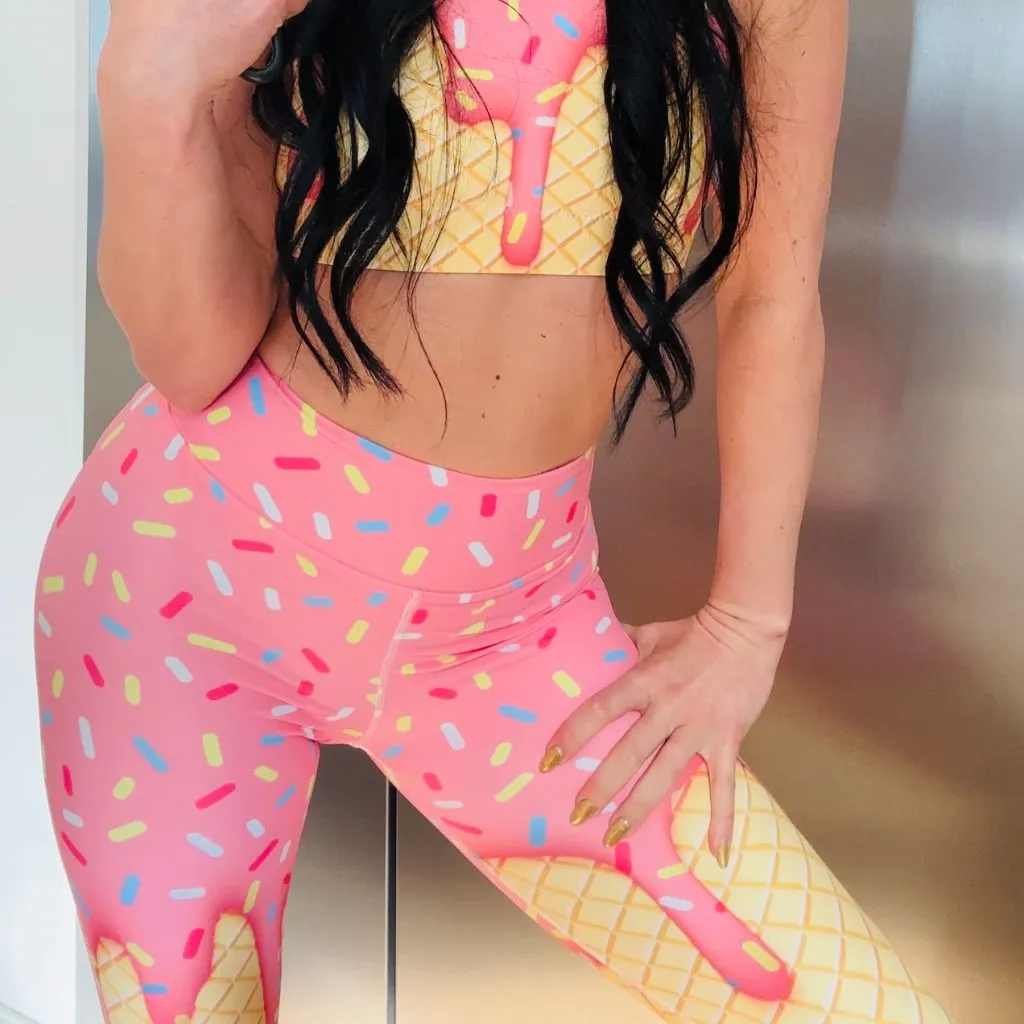 Dripping Ice Cream Yoga Leggings