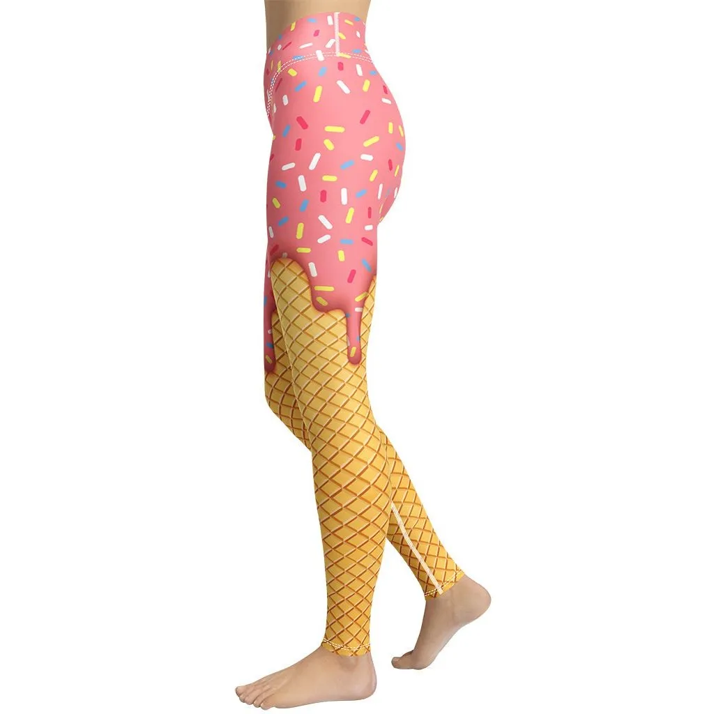 Dripping Ice Cream Yoga Leggings