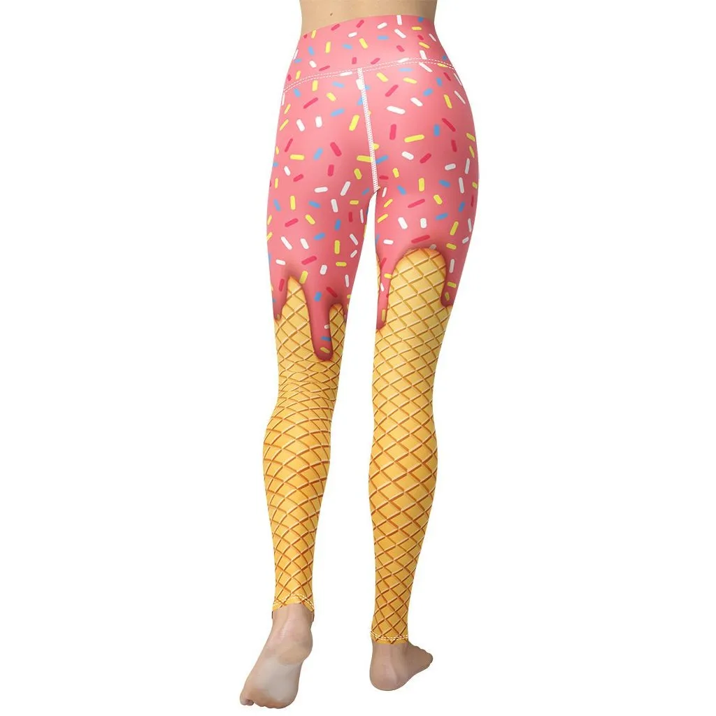 Dripping Ice Cream Yoga Leggings