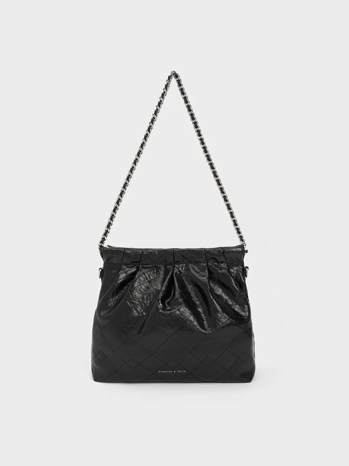 Duo Chain Handle Shoulder Bag - Noir