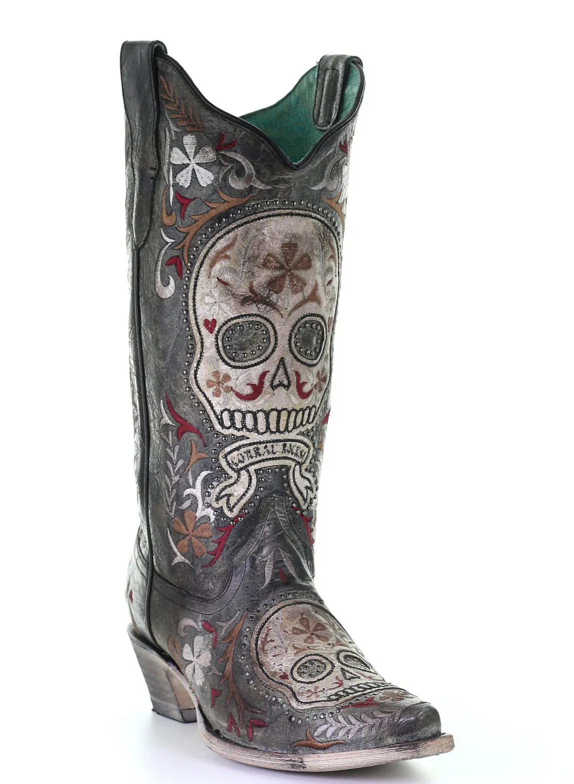 E1587 - Corral Women's Sugar Skull Boot - Embroidered