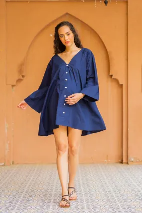 Easy Breezy Indigo Maternity Knee Dress