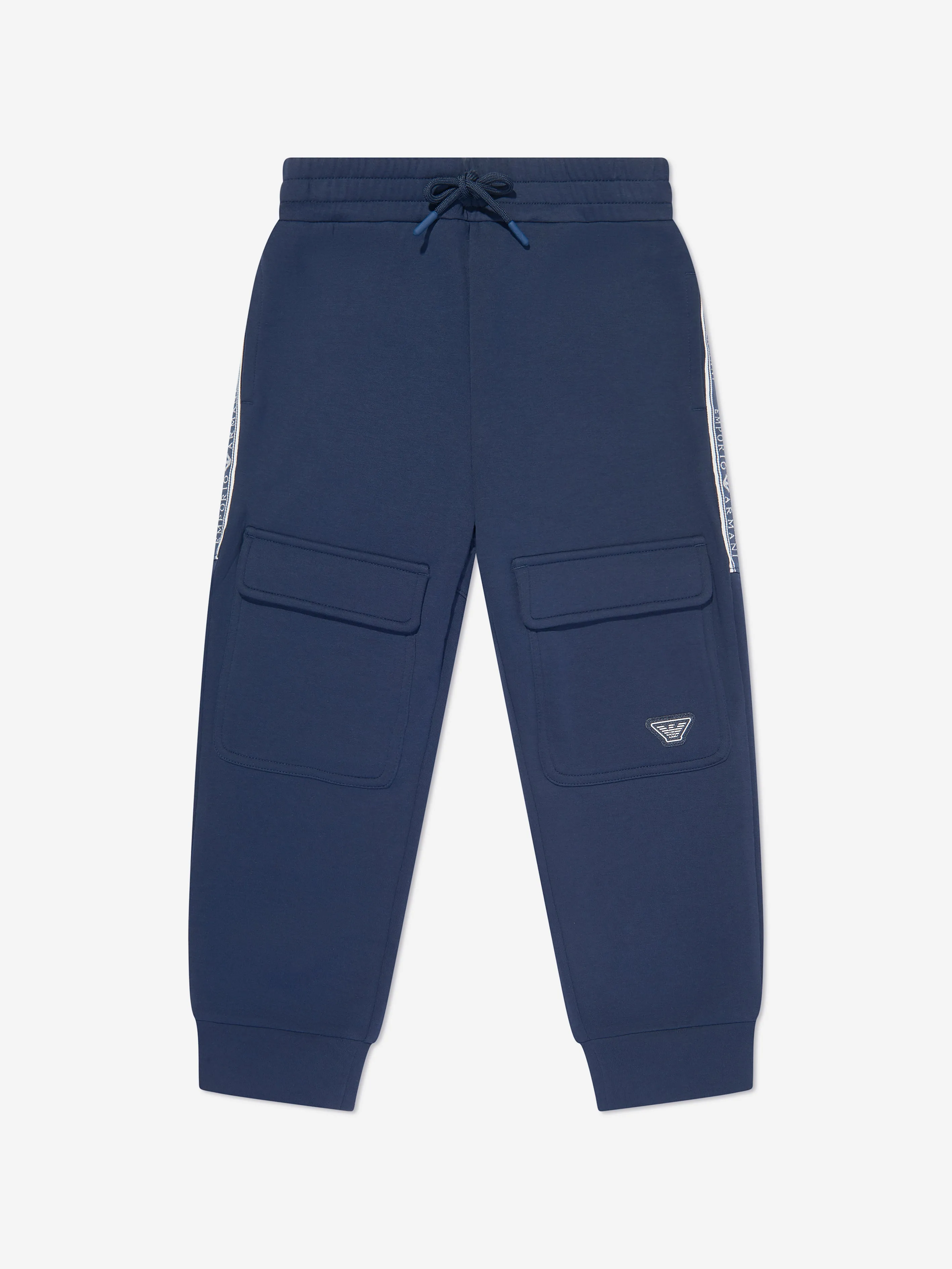 Emporio Armani Boys Logo Tape Joggers in Navy