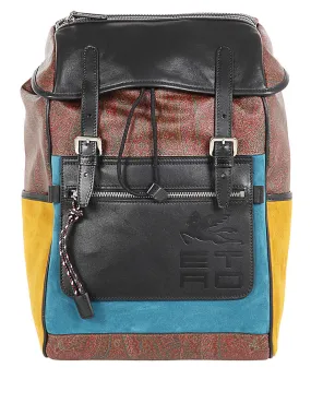 Etro Paisley Printed Patchwork Backpack