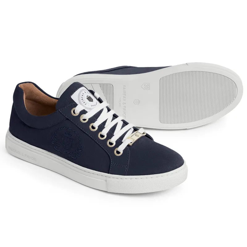 Fairfax and Favor Richmond Ladies Trainers - Navy Suede