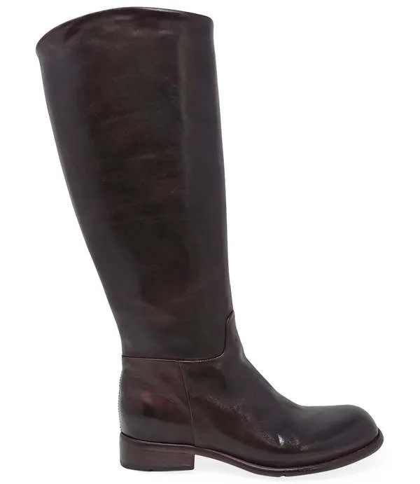 Flat Knee High Boot - Mid Brown