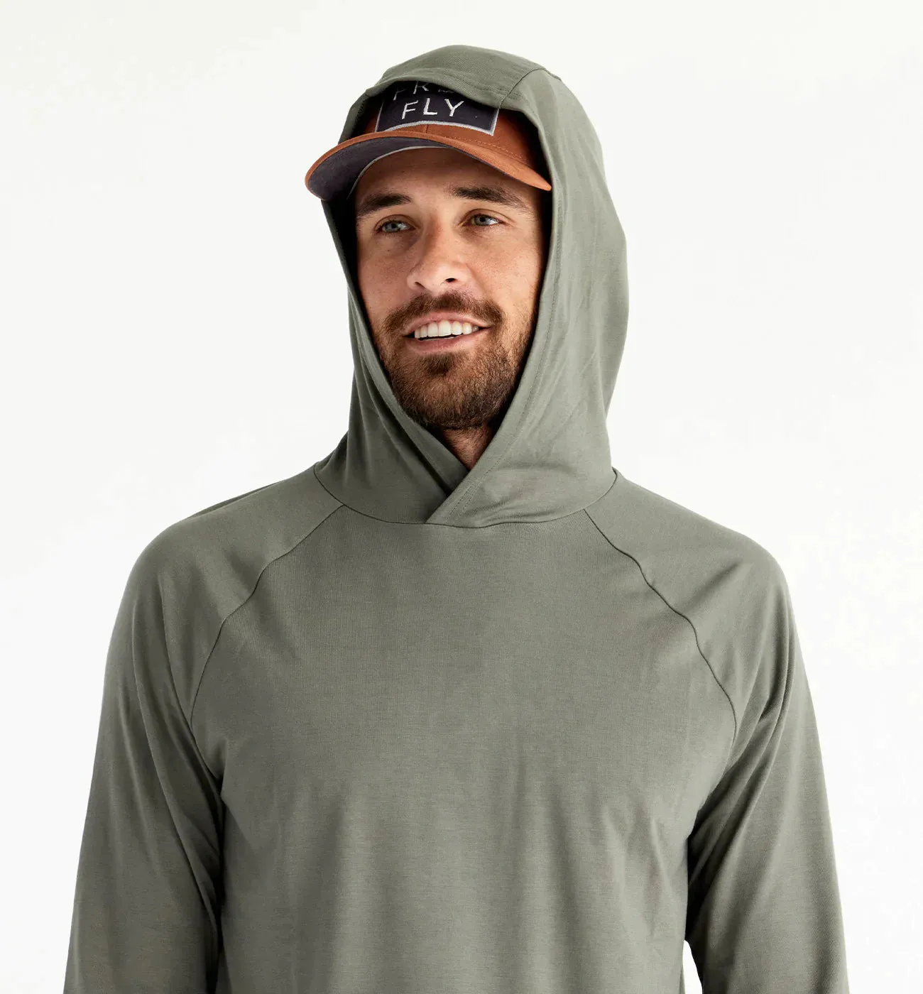 Free Fly Men's Bamboo Flex Hoodie in Fatigue