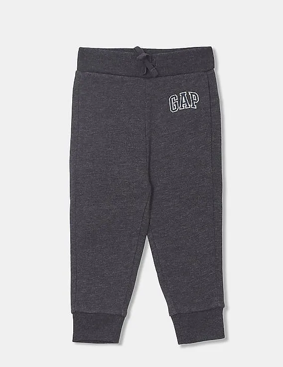 GAP Boys Grey Drawstring Waist Logo Joggers