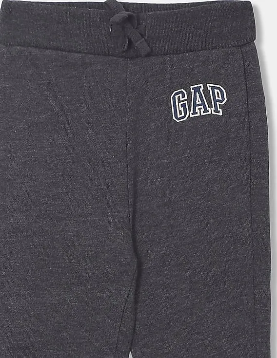 GAP Boys Grey Drawstring Waist Logo Joggers