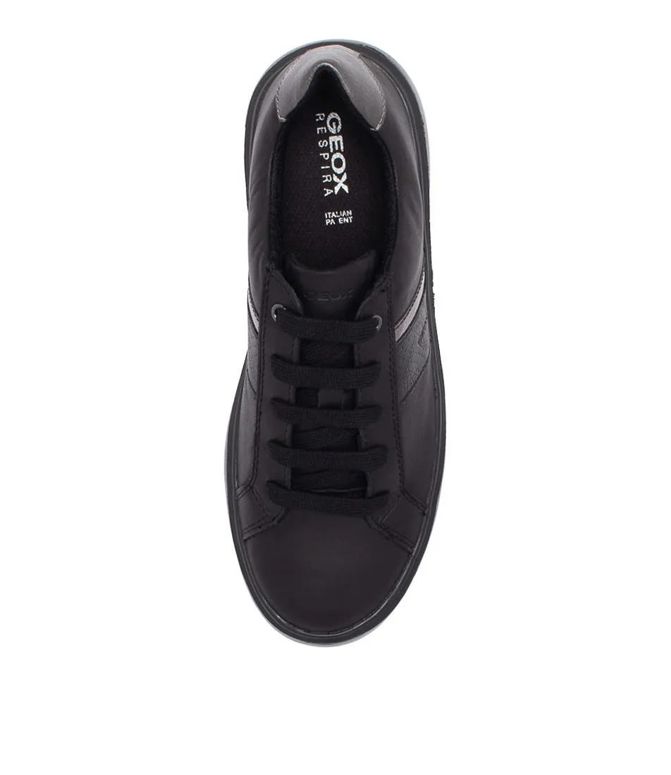 GEOX Nhenbus Black Leather Synthetic Sneakers