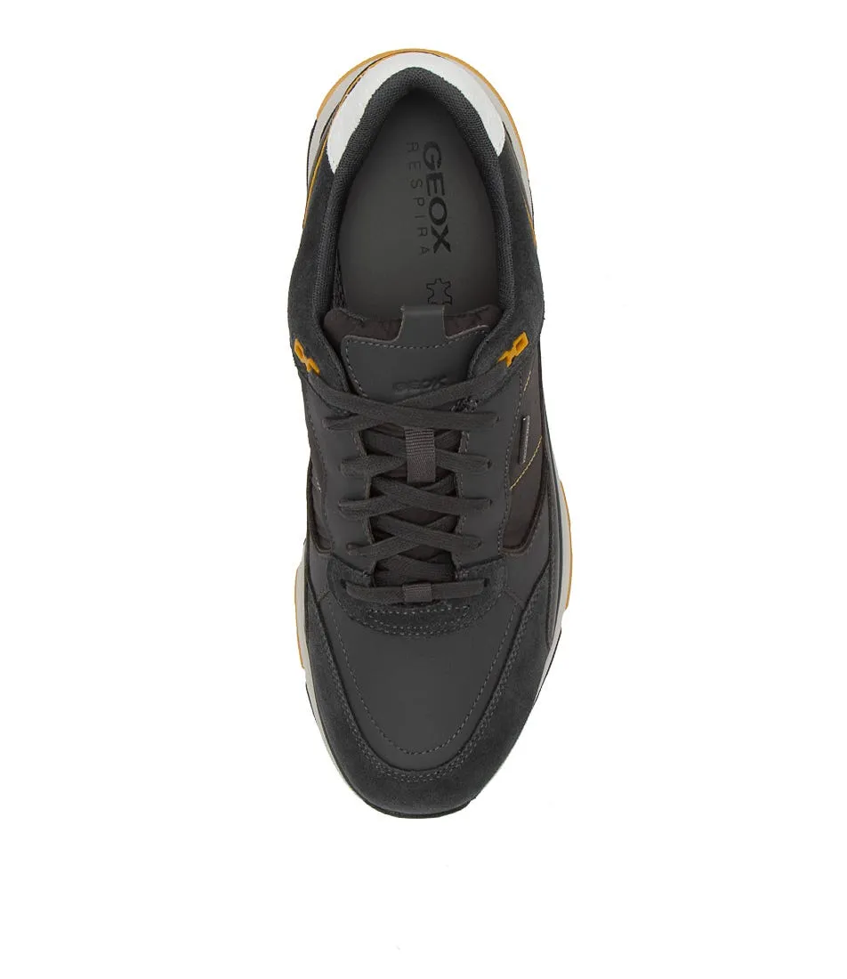 GEOX U Dolomia Anthracite Leather Sneakers