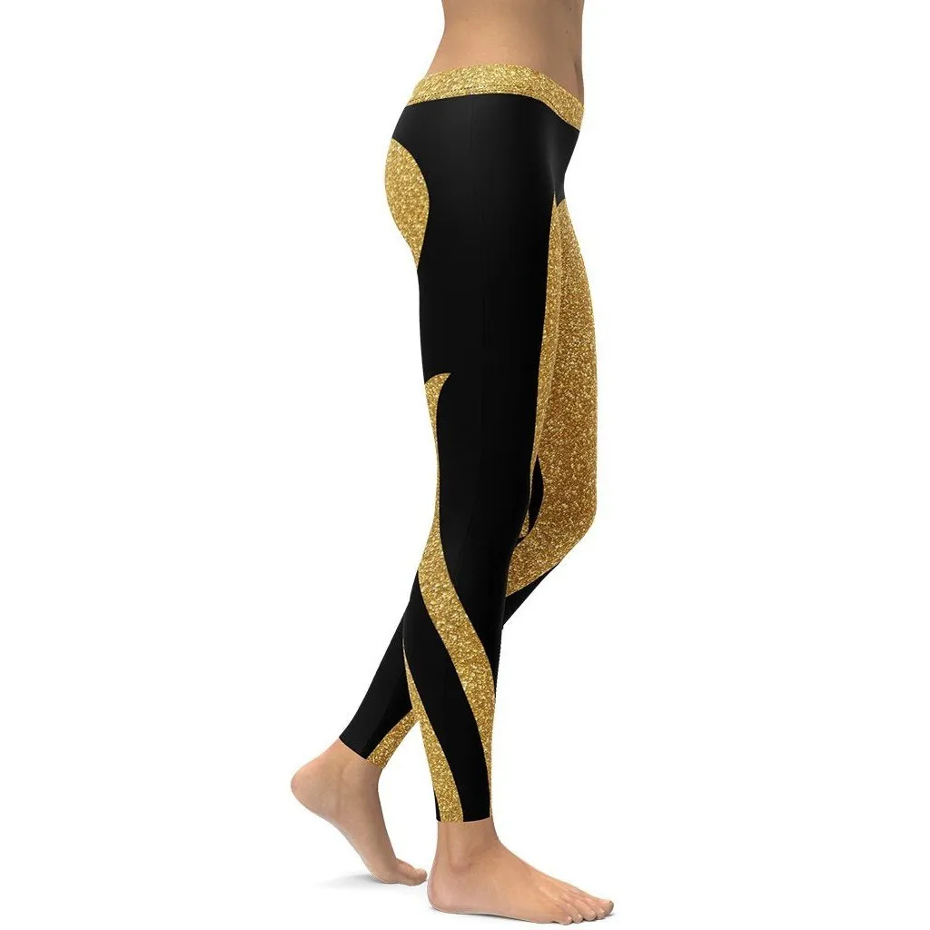 Gold Heart Shaped Leggings