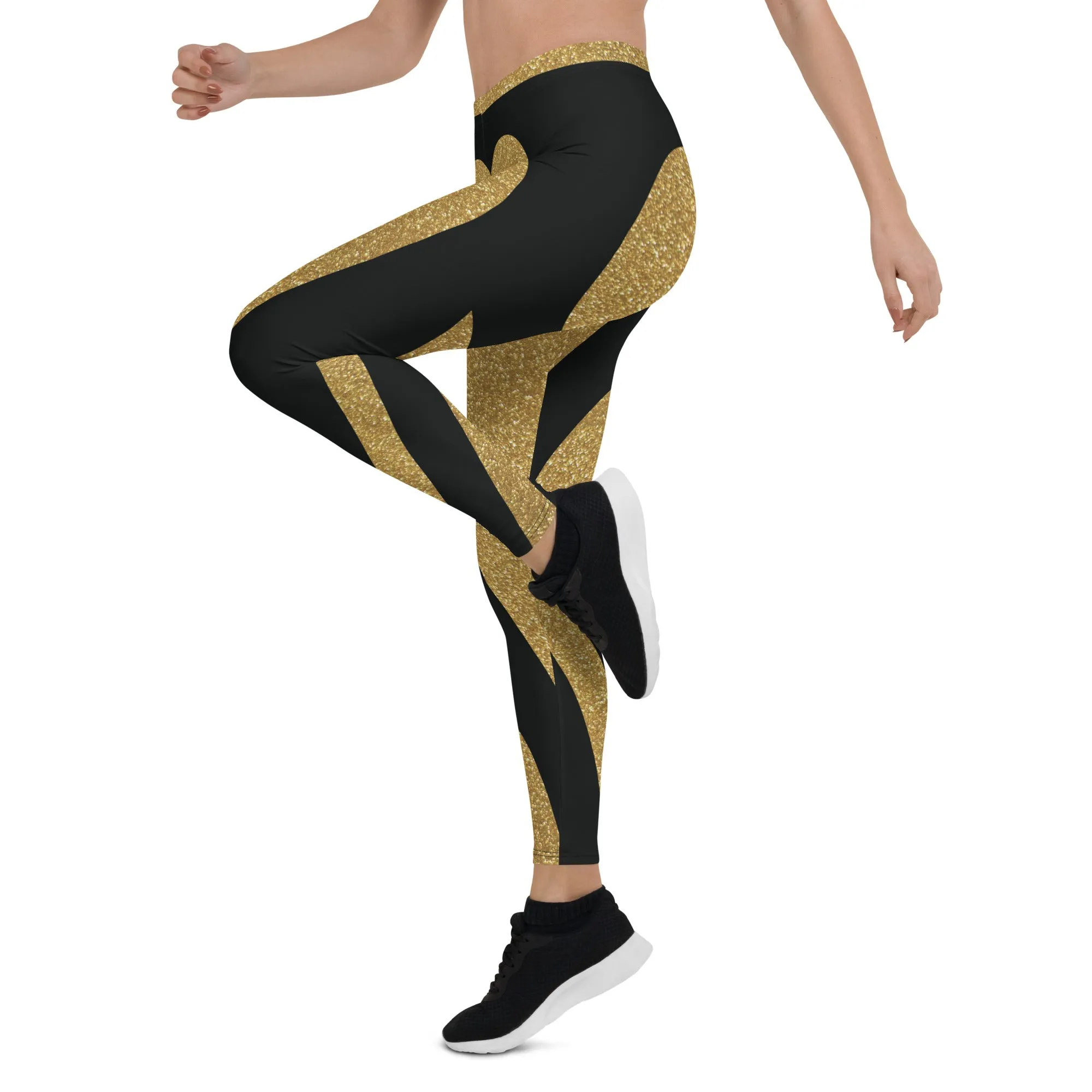 Gold Heart Shaped Leggings