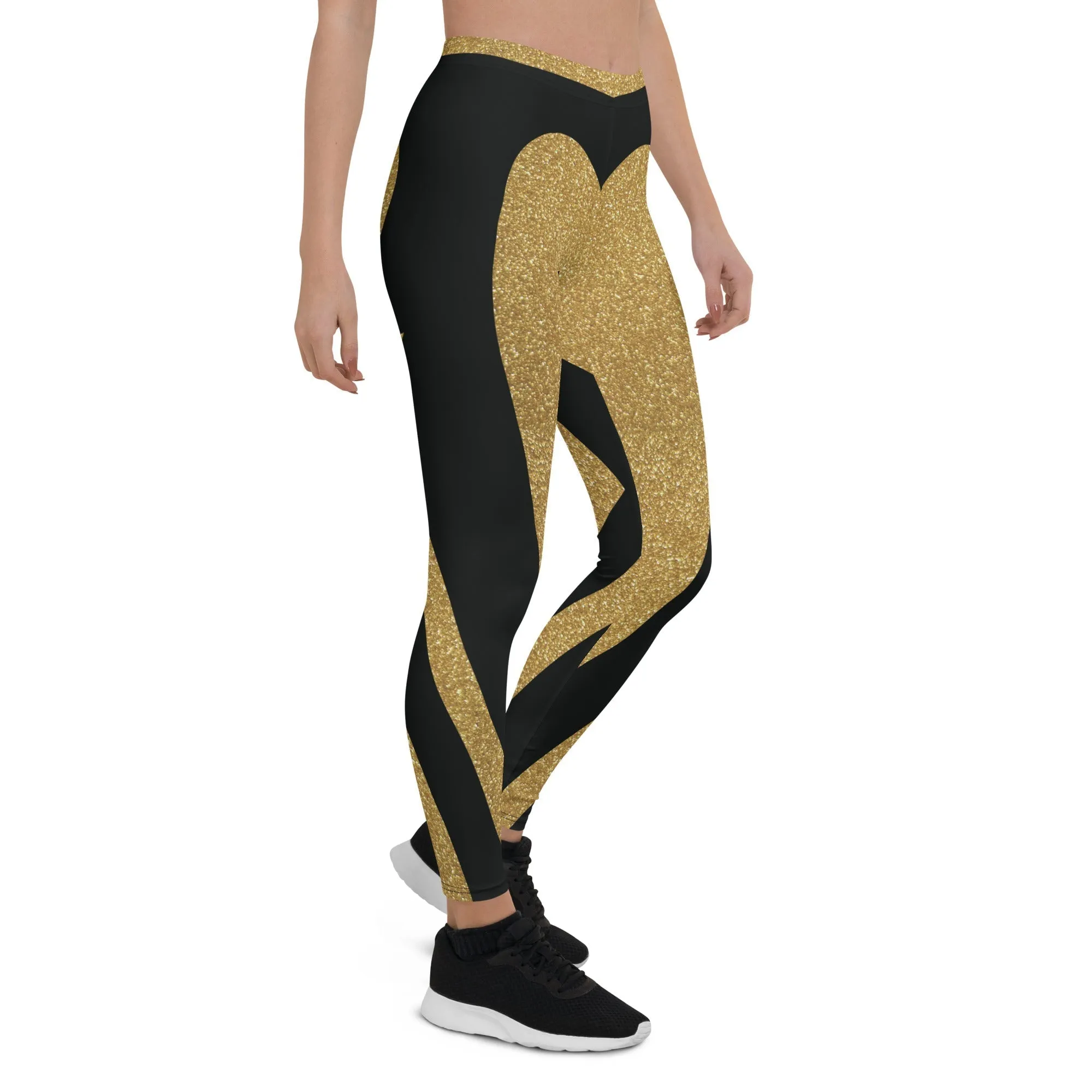 Gold Heart Shaped Leggings