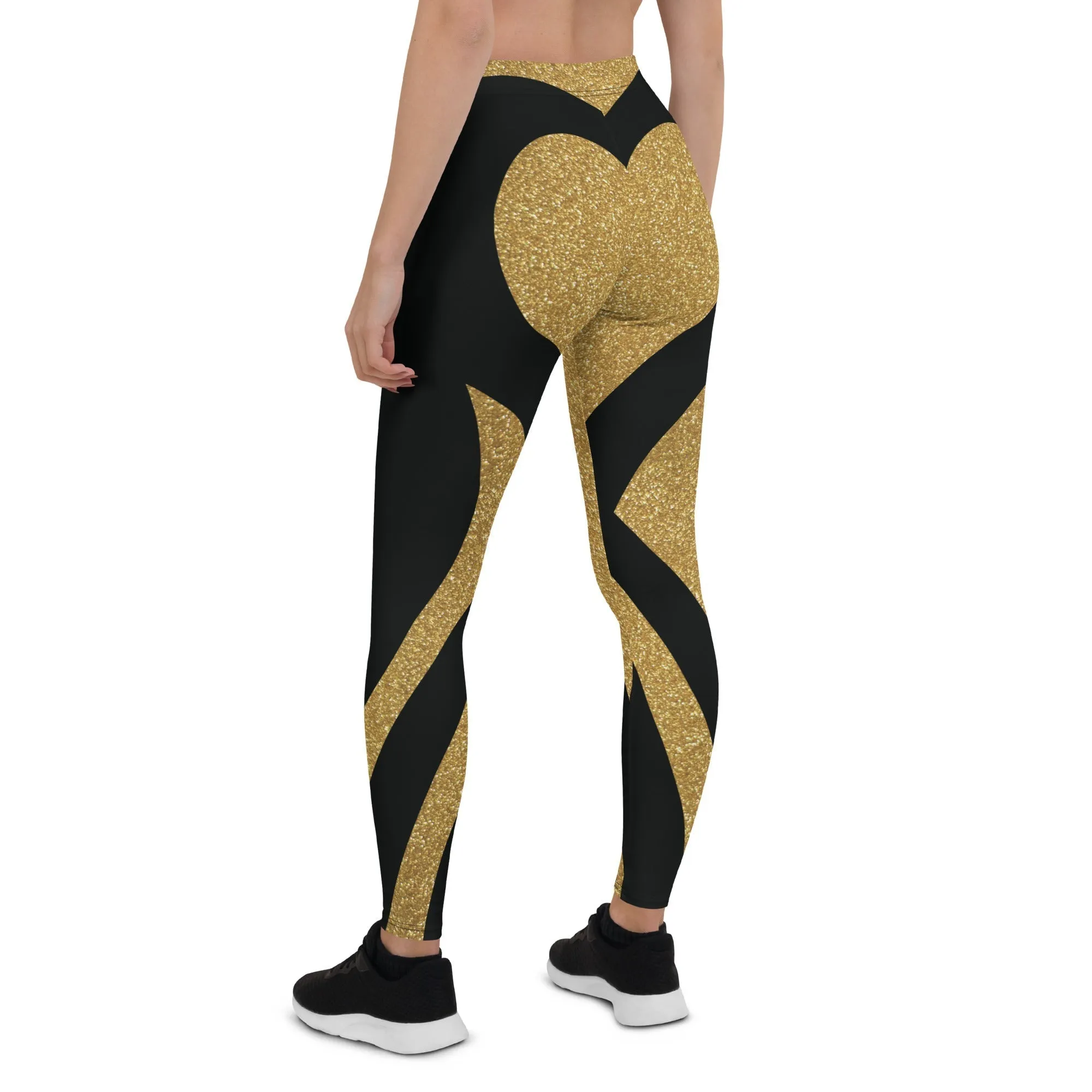 Gold Heart Shaped Leggings