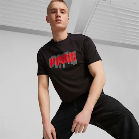 Graphics Wording Men's Tee | PUMA Black | PUMA Shop All Puma | PUMA 