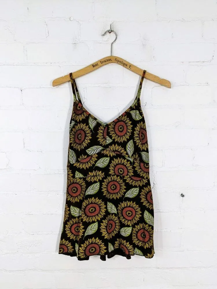 Gringo Sunflower Strappy Vest Top: S-M