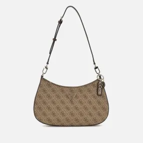 Guess Noelle Canvas and Faux Leather Shoulder Bag