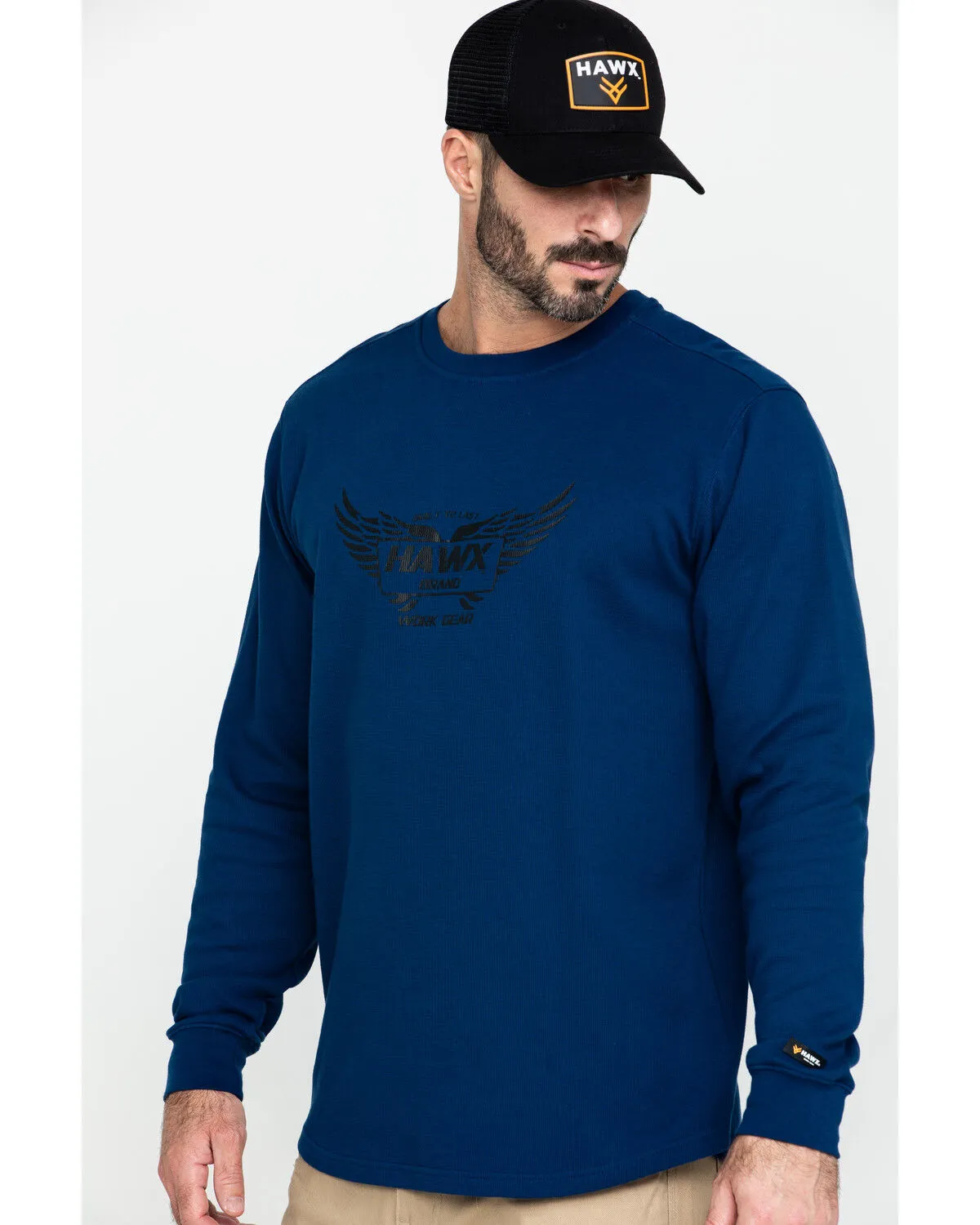 Hawx Men's Wings Graphic Thermal Long Sleeve Work T-Shirt - Big & Tall