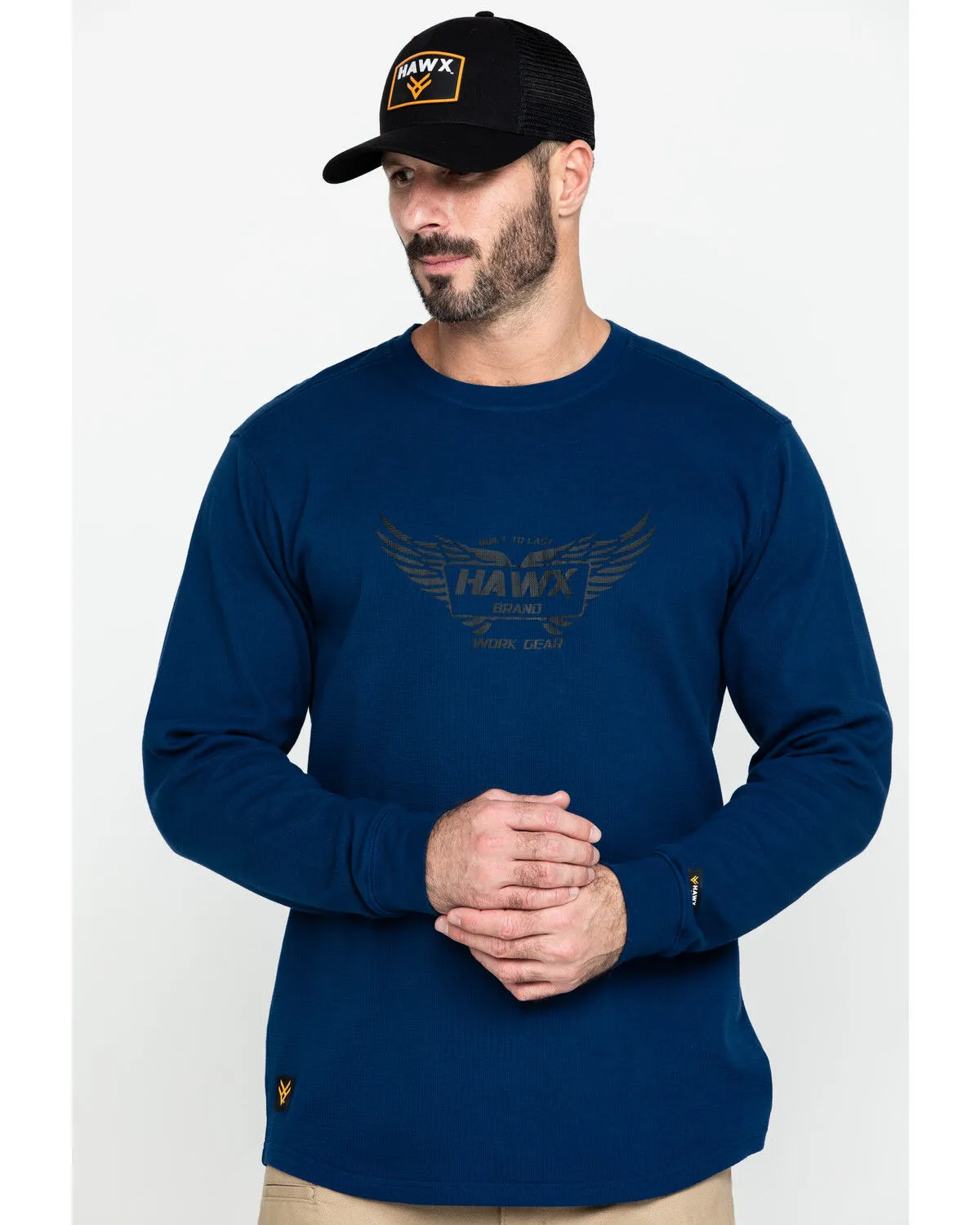 Hawx Men's Wings Graphic Thermal Long Sleeve Work T-Shirt - Big & Tall