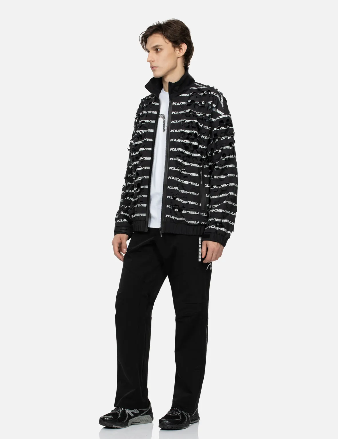 Hexagon Laser Cut Allover Print Relax Fit Jacket