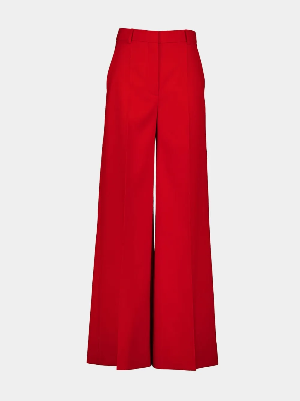 High-Rise Wide-Leg Wool Trousers