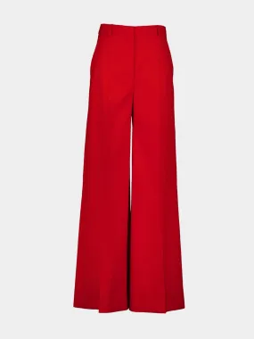 High-Rise Wide-Leg Wool Trousers