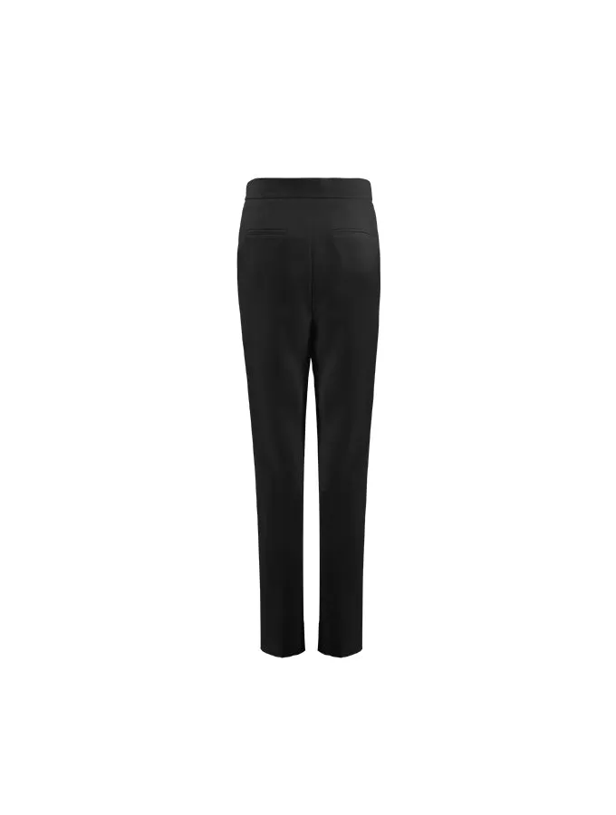 High Waisted Straight-Leg Slitted Trousers