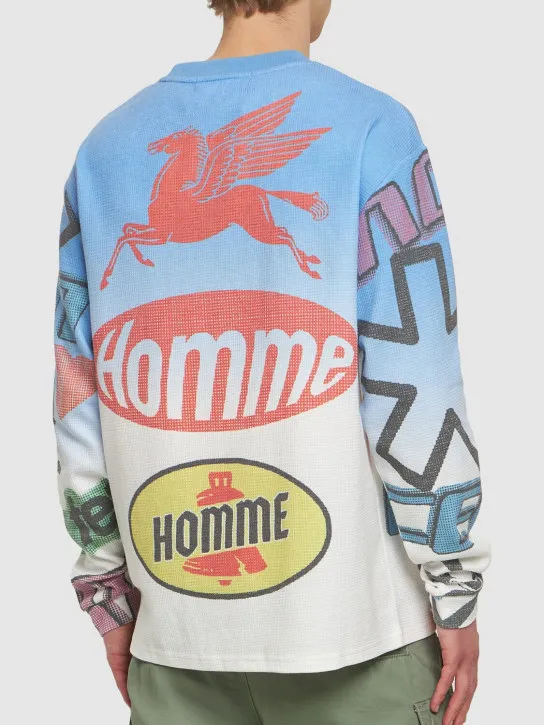 Homme+Femme   Moto printed l/s thermal t-shirt 