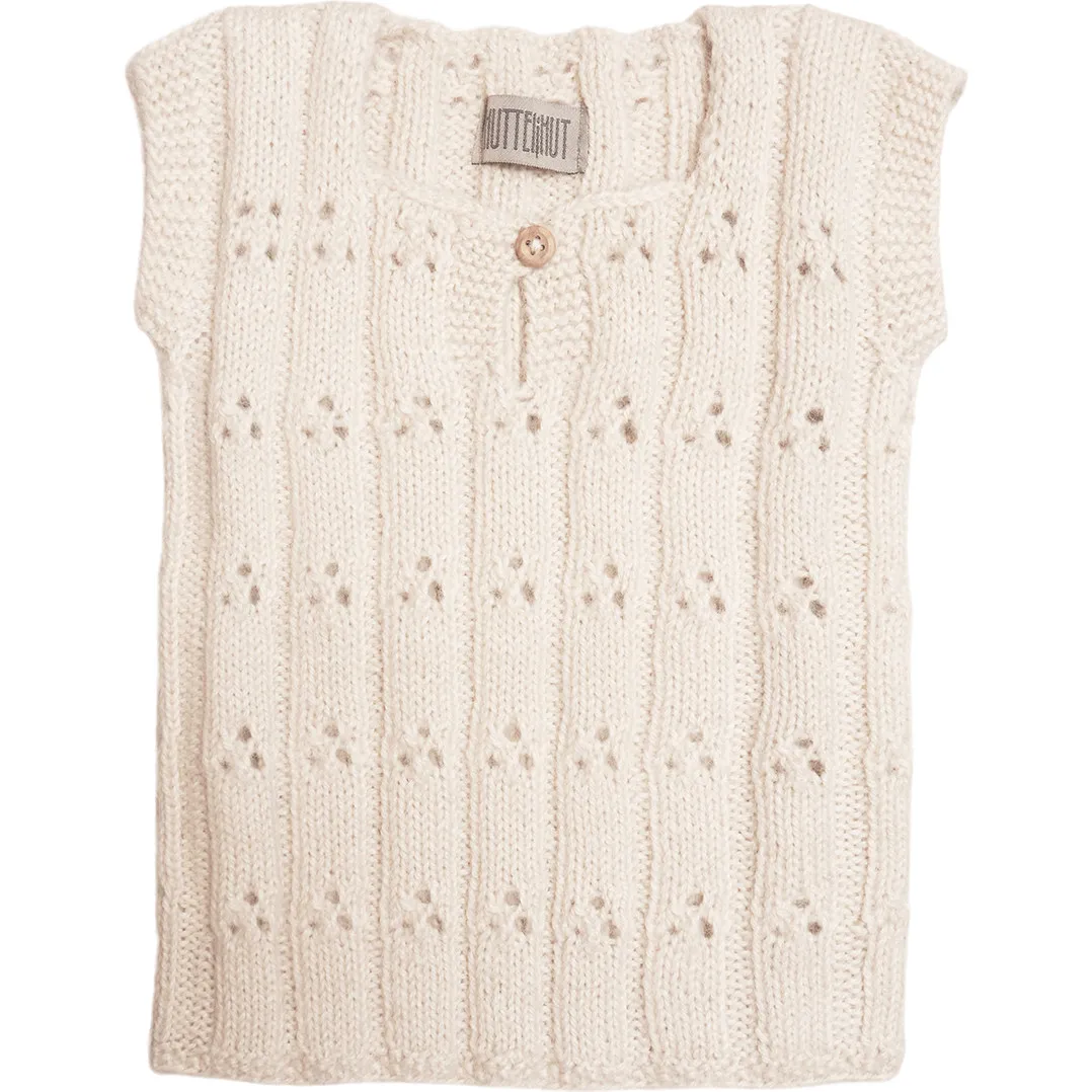 HutteliHut Handmade Alpaca Baby Vest, Off-White