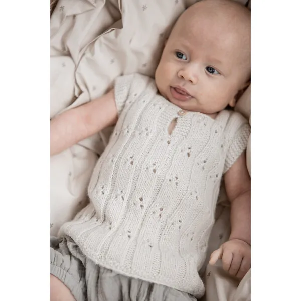 HutteliHut Handmade Alpaca Baby Vest, Off-White