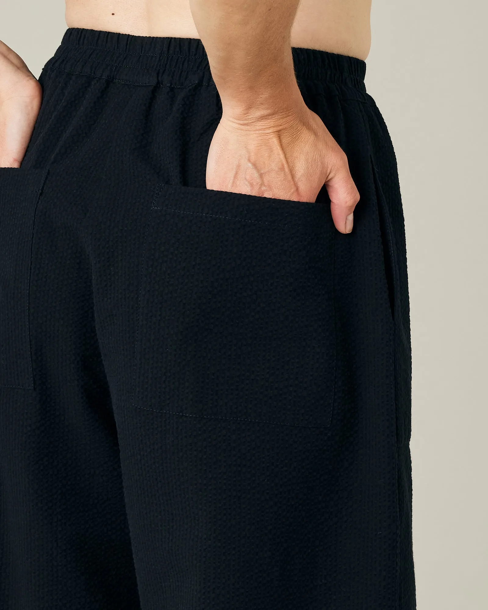 Huxley Black Seersucker Trousers