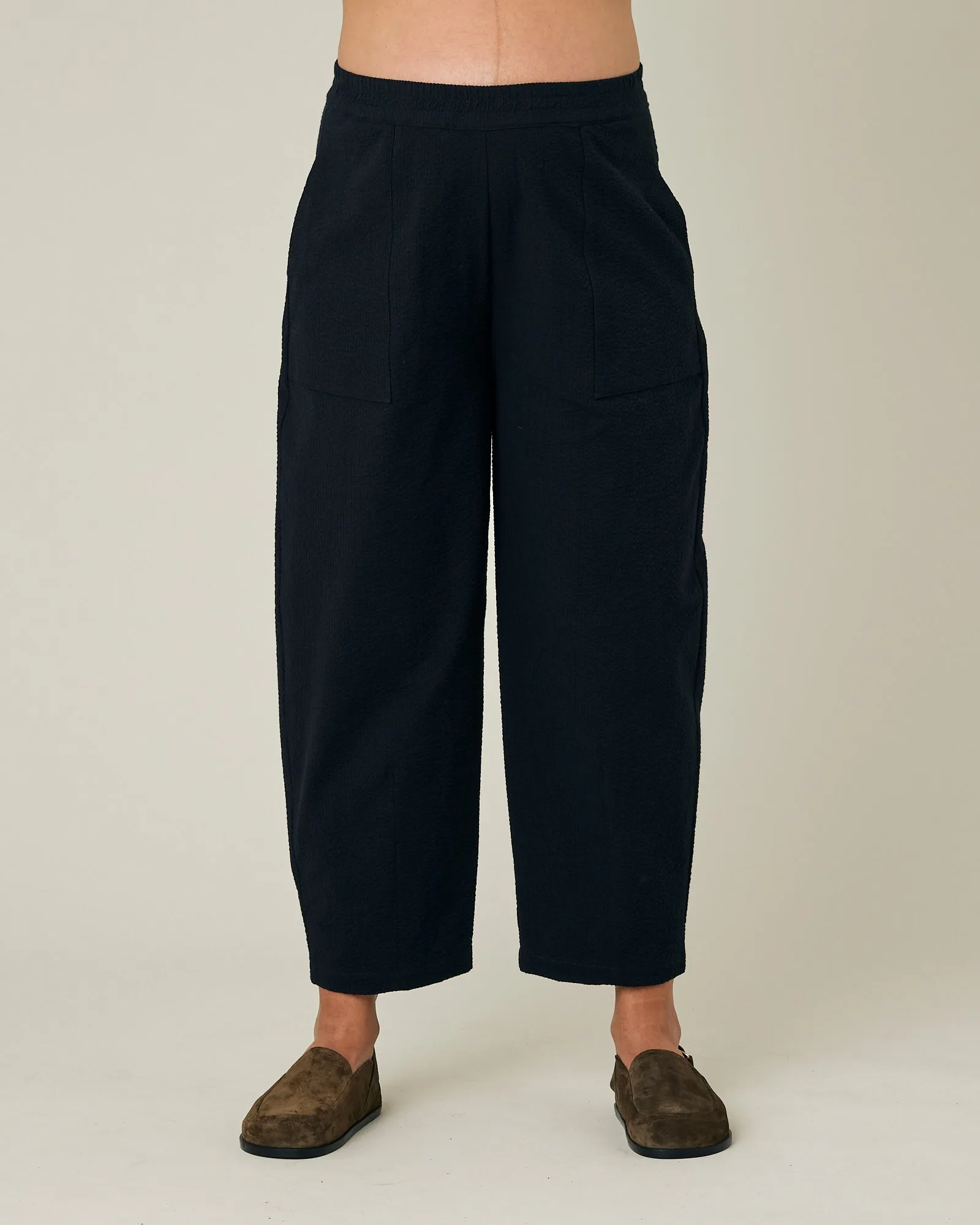 Huxley Black Seersucker Trousers