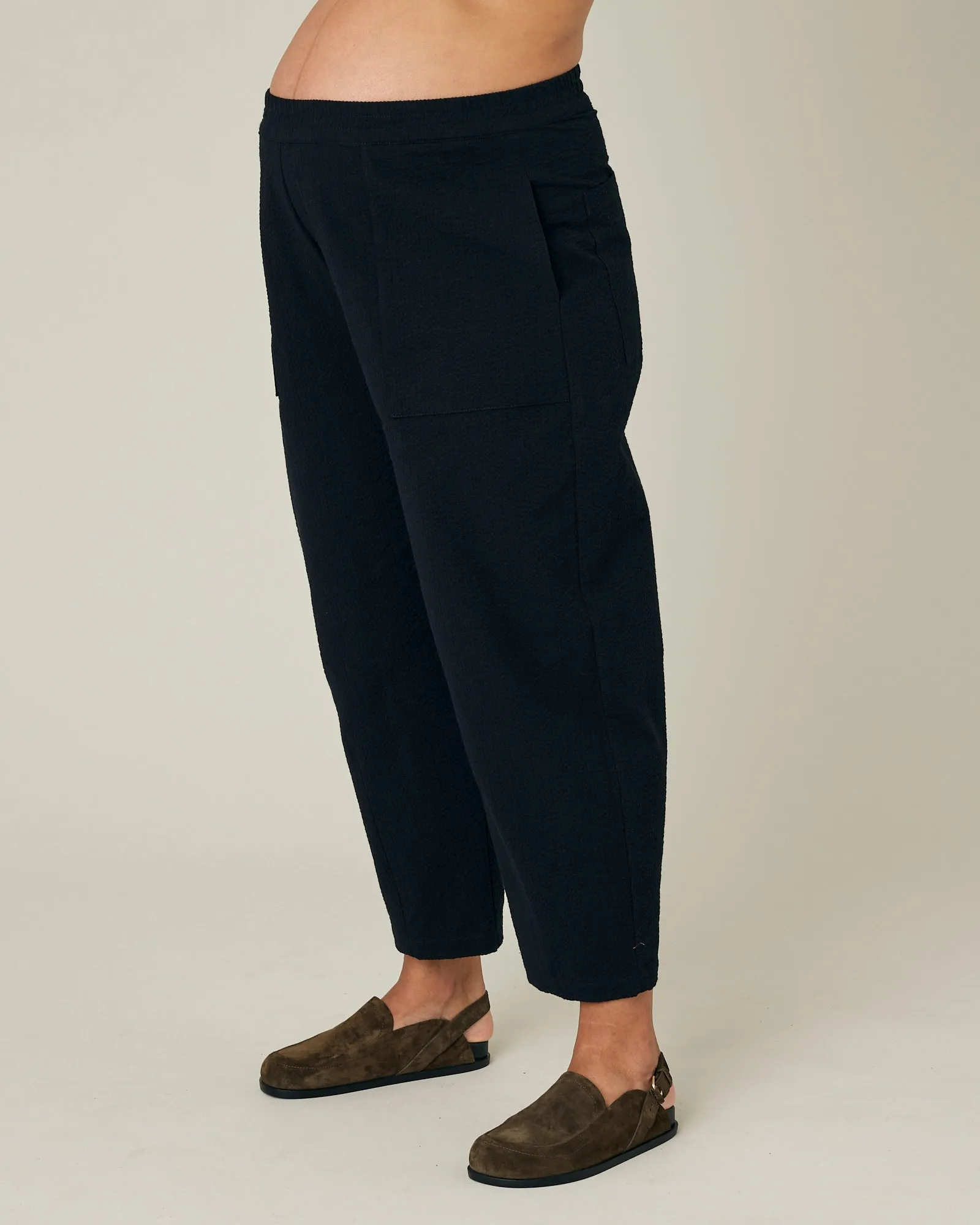 Huxley Black Seersucker Trousers