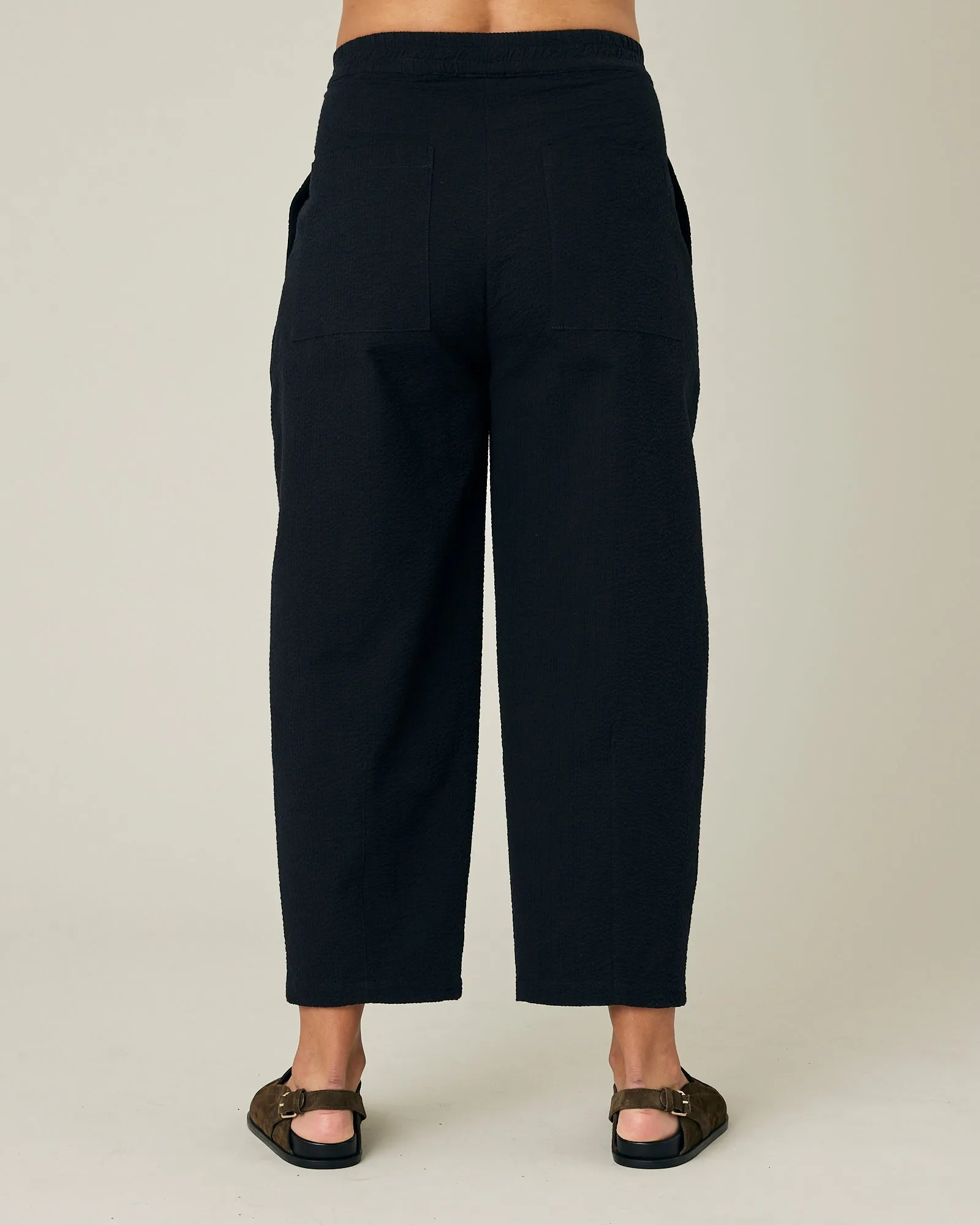 Huxley Black Seersucker Trousers