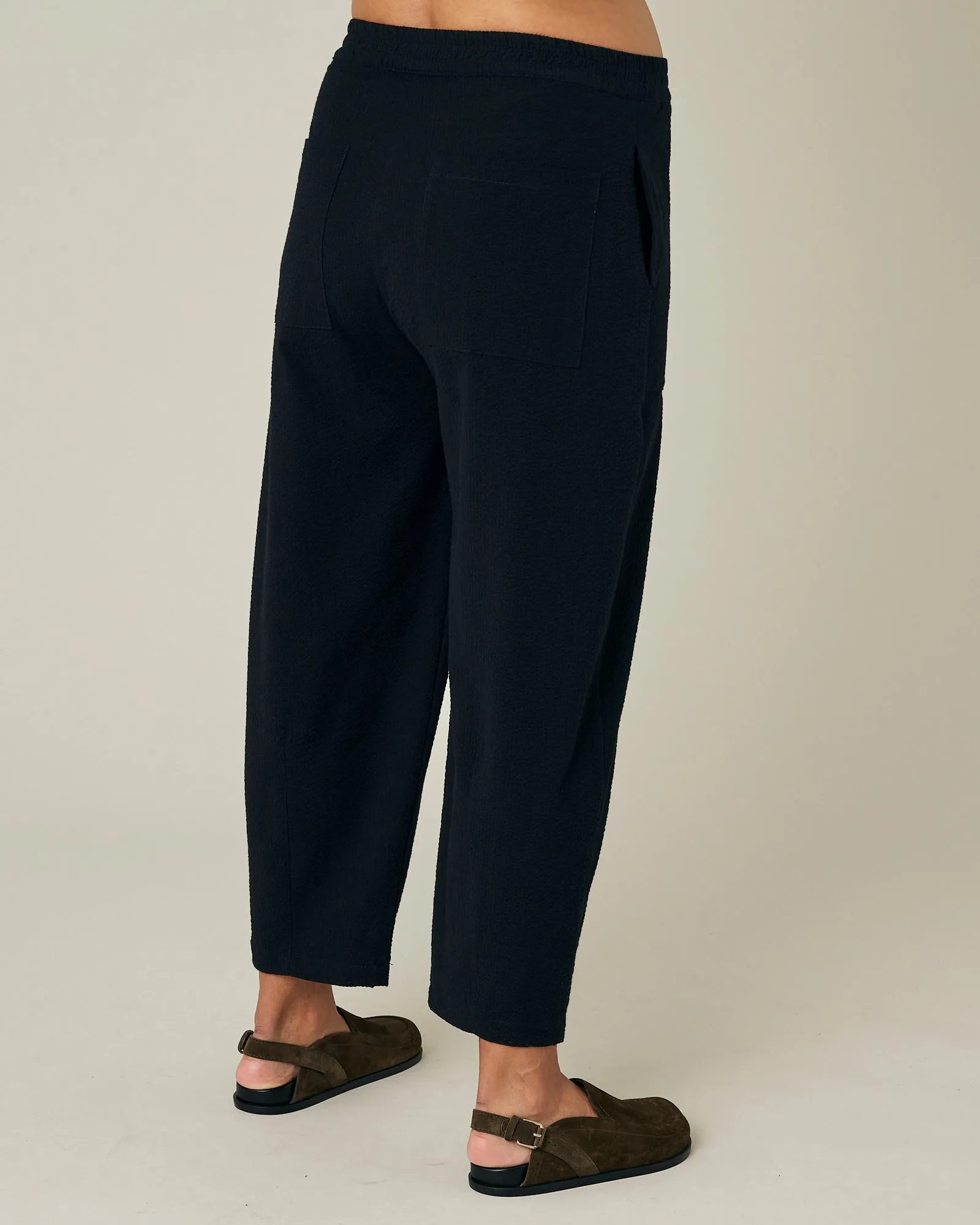 Huxley Black Seersucker Trousers