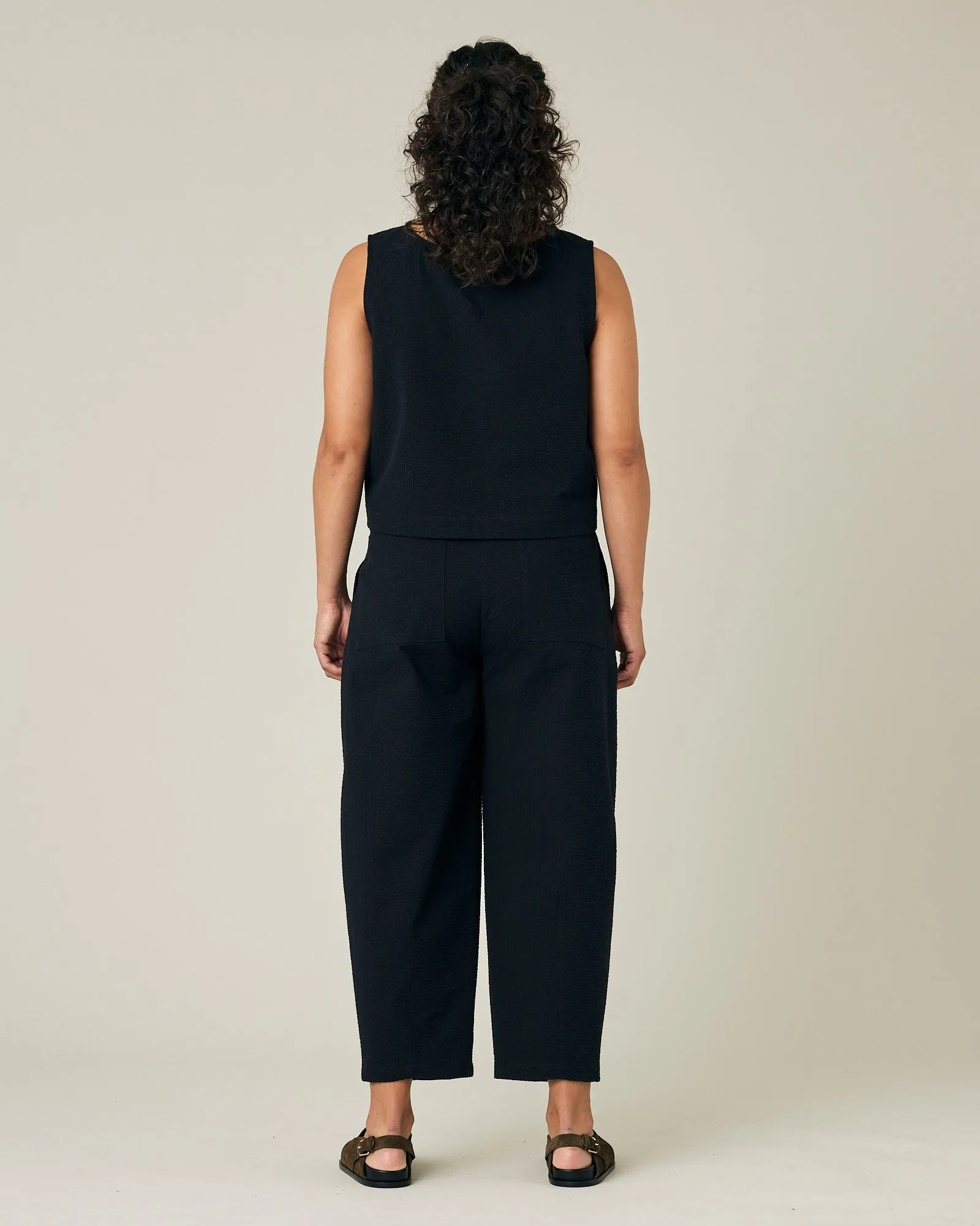 Huxley Black Seersucker Trousers