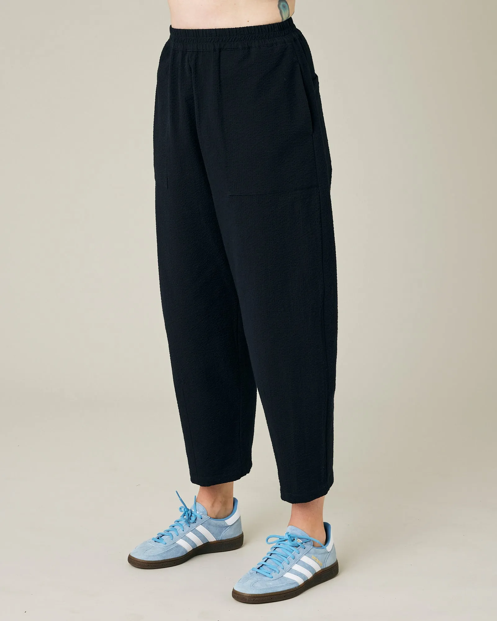 Huxley Black Seersucker Trousers