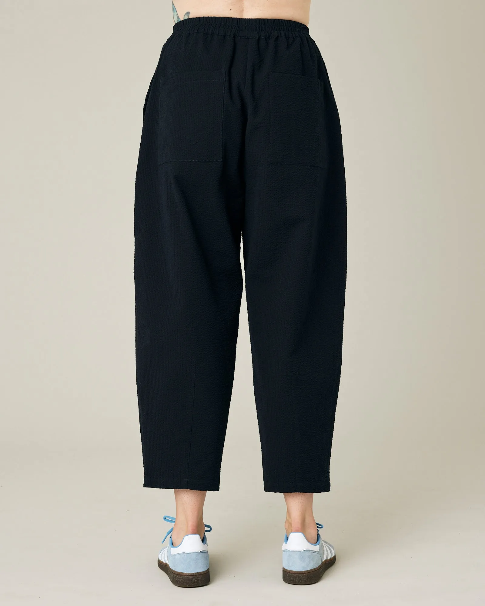 Huxley Black Seersucker Trousers