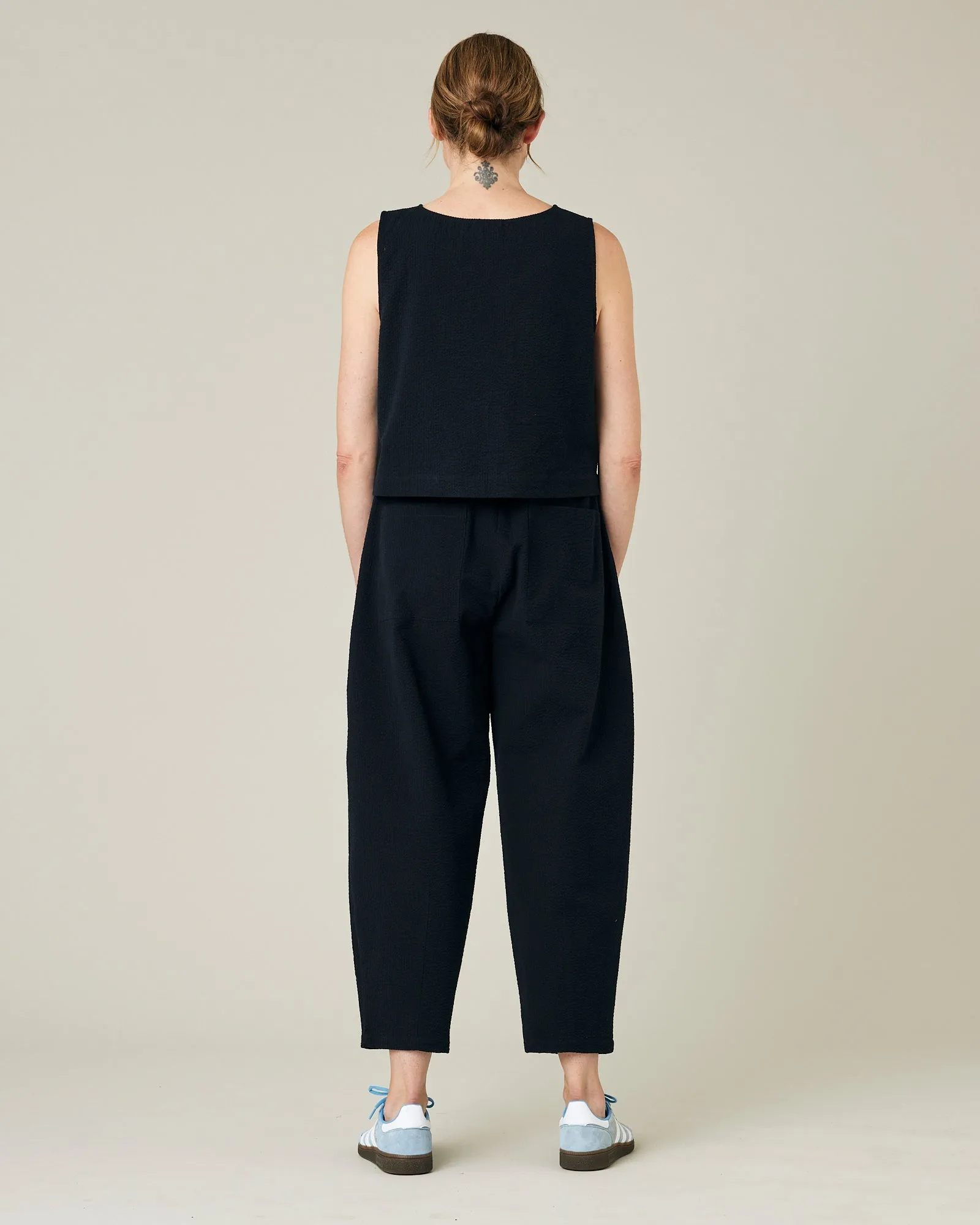 Huxley Black Seersucker Trousers